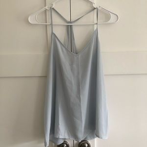 Powder blue chiffon tank